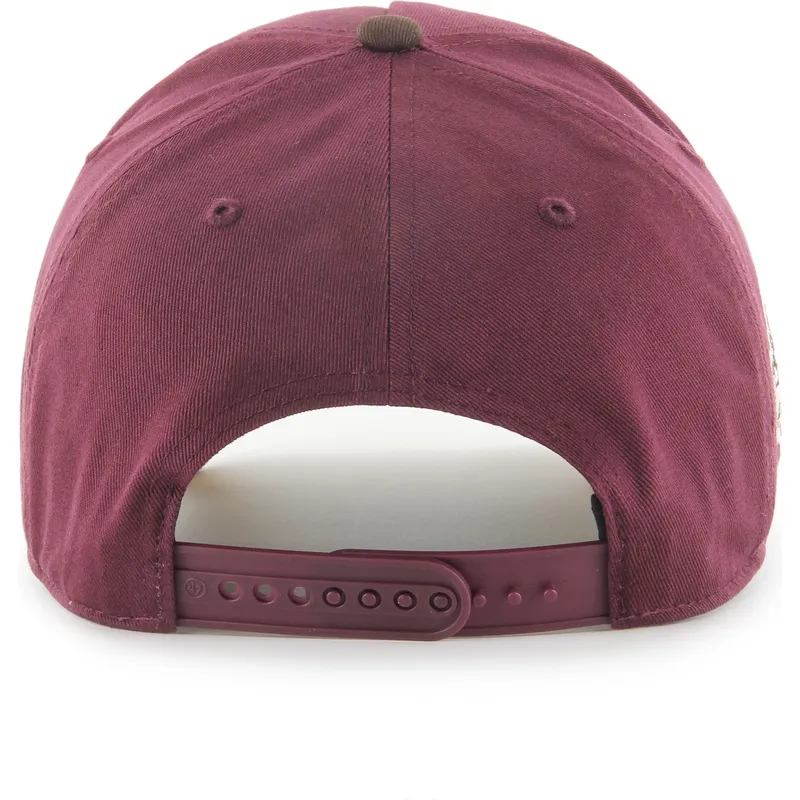 bordeaux-og-brun-buet-snapback-kasket-mvp-dt-sure-shot-two-tone-cotton-fra-los-angeles-dodgers-mlb-fra-47-brand