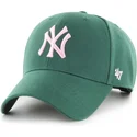 casquette-courbee-verte-snapback-avec-logo-rose-mvp-new-york-yankees-mlb-47-brand