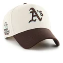 shapka-izvita-bezhov-snapbek-mvp-dt-sure-shot-two-tone-cotton-na-oakland-athletics-mlb-ot-47-brand