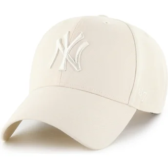 Buet beige snapback-kasket med beige MVP-logo fra New York Yankees MLB fra 47 Brand