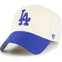 shapka-izvita-bezhov-reguliruema-mvp-two-tone-na-los-angeles-dodgers-mlb-ot-47-brand