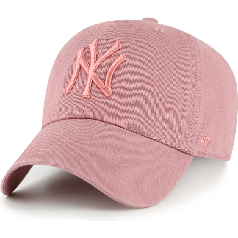 shapka-izvita-roza-reguliruem-clean-up-na-new-york-yankees-mlb-ot-47-brand