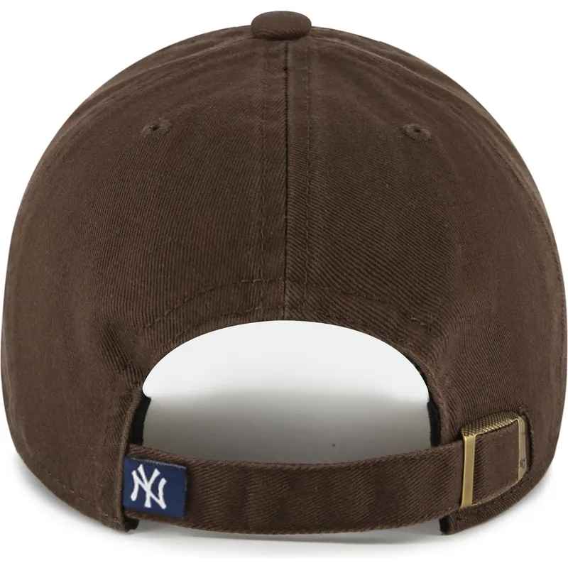 casquette-courbee-marron-ajustable-avec-logo-marron-clean-up-new-york-yankees-mlb-47-brand