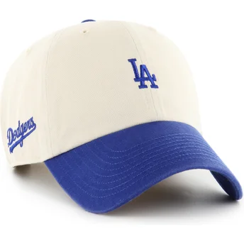 Buet beige og blå justerbar kasket Clean Up Base Runner Sure Shot Two Tone fra Los Angeles Dodgers MLB fra 47 Brand