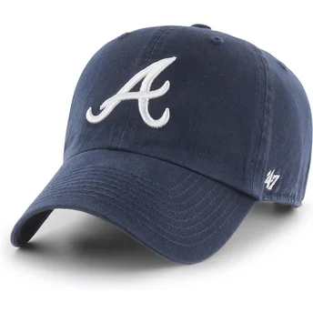 Casquette courbée bleue marine ajustable Clean Up Atlanta Braves MLB 47 Brand