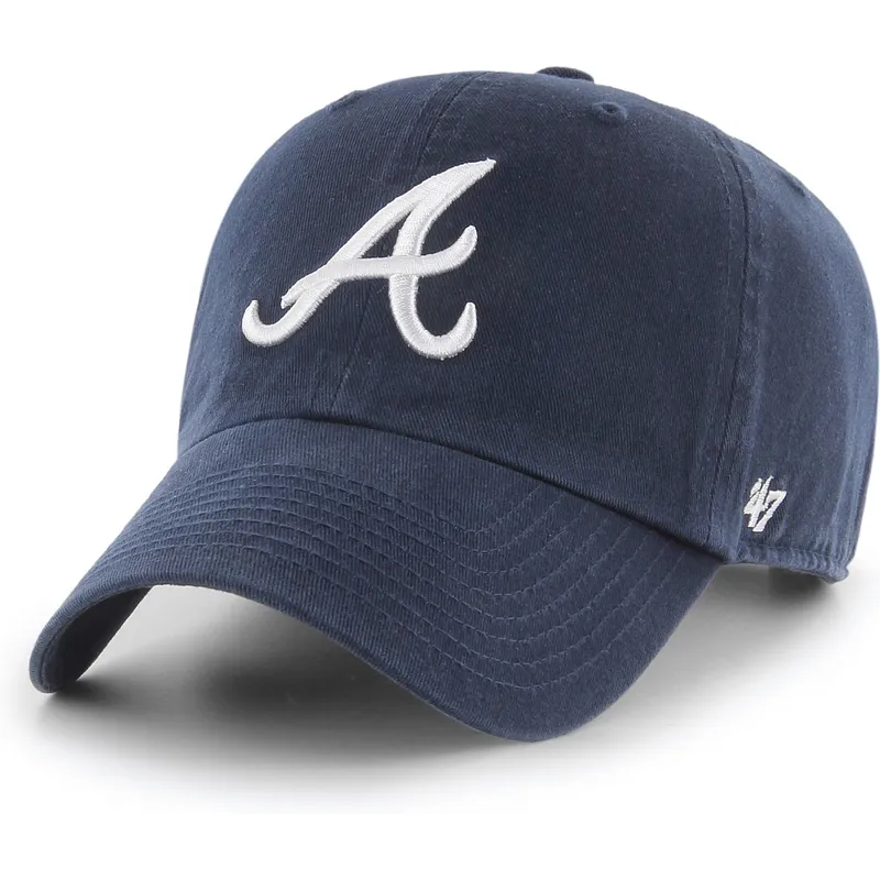 marineblaue-verstellbare-curved-cap-clean-up-der-atlanta-braves-mlb-von-47-brand