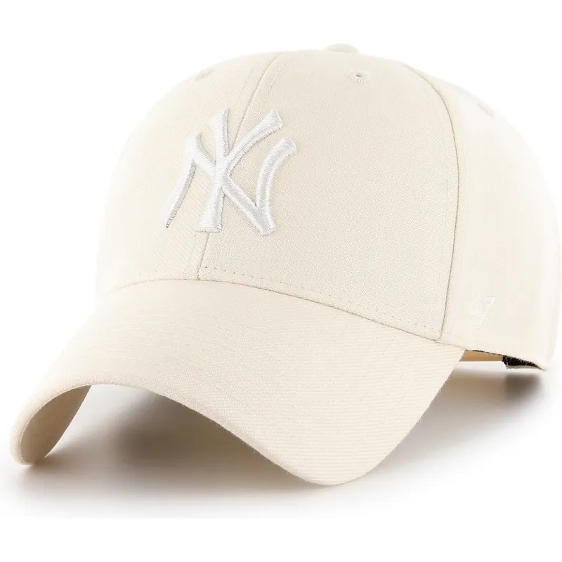 shapka-izvita-bezhov-snapbek-mvp-natural-na-new-york-yankees-mlb-ot-47-brand