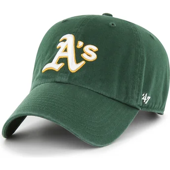 Шапка извита зелена регулируем Clean Up на Oakland Athletics MLB от 47 Brand