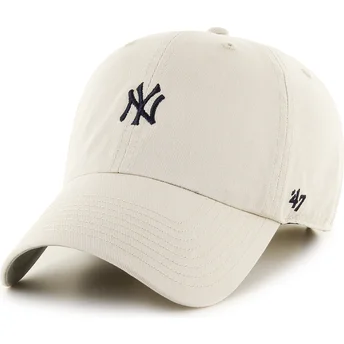 Καπέλο με καμπύλη μπεζ ρυθμιζόμενο Clean Up Base Runner Mini Logo των New York Yankees MLB της 47 Brand