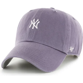Gorra curva violeta ajustable Clean Up Base Runner Iris de New York Yankees MLB de 47 Brand
