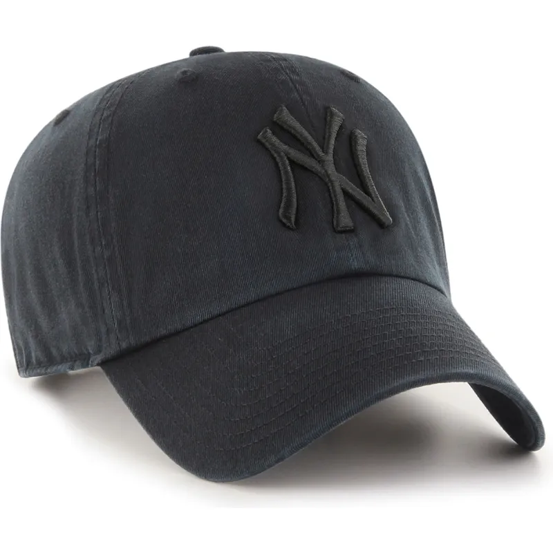 shapka-izvita-cherna-reguliruem-clean-up-na-new-york-yankees-mlb-ot-47-brand