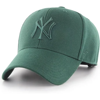 47 Brand Шапка с Извита Козирка Зелено Лого MVP New York Yankees MLB Зелена Snapback
