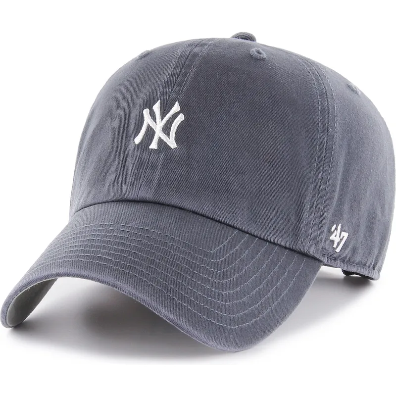 casquette-courbee-bleue-marine-ajustable-clean-up-base-runner-vintage-new-york-yankees-mlb-47-brand