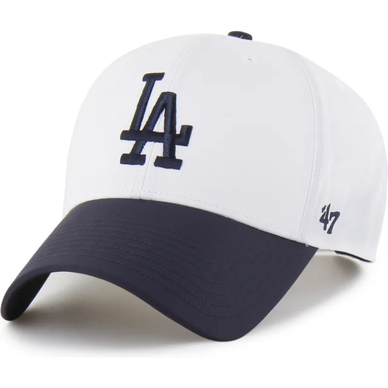 hvid-og-marinebla-buet-snapback-kasket-mvp-brrr-two-tone-fra-los-angeles-dodgers-mlb-fra-47-brand