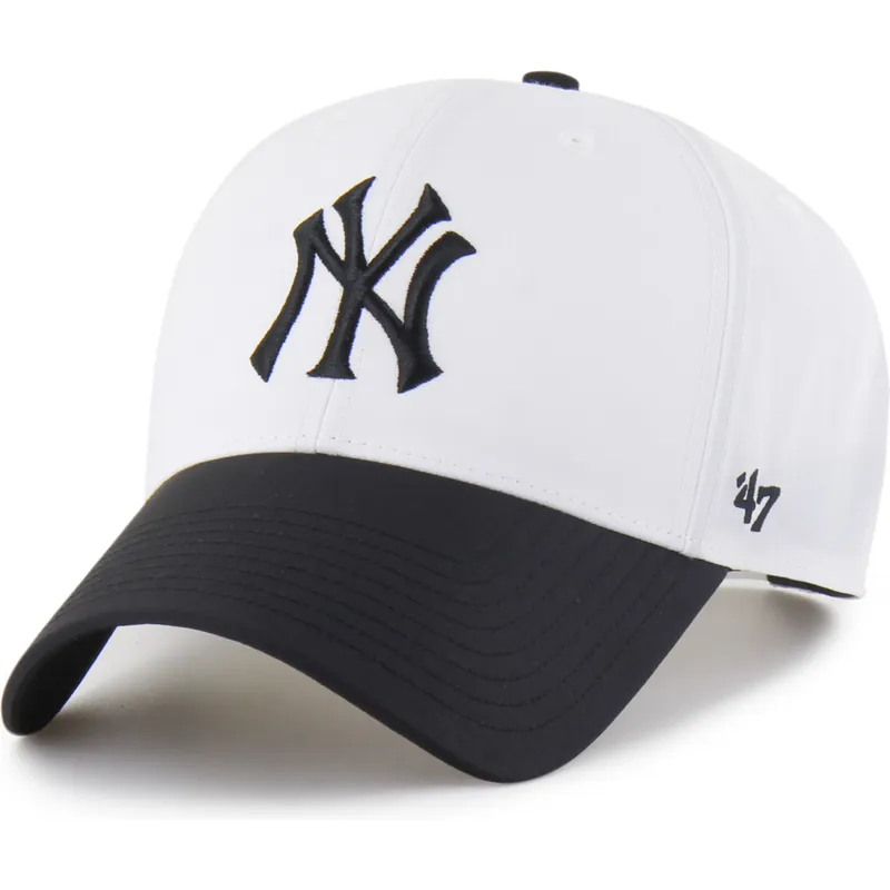hvid-og-sort-buet-snapback-kasket-mvp-brrr-two-tone-fra-new-york-yankees-mlb-fra-47-brand