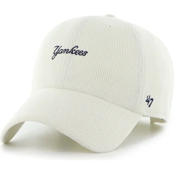 Шапка извита бежов регулируем Clean Up Mini Script Cord на New York Yankees MLB от 47 Brand