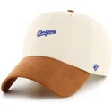 shapka-izvita-bezhov-reguliruem-clean-up-mini-script-suede-visor-na-los-angeles-dodgers-mlb-ot-47-brand