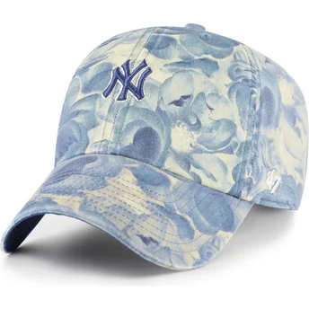 Blå justerbar buet kasket Clean Up Gardenia fra New York Yankees MLB af 47 Brand
