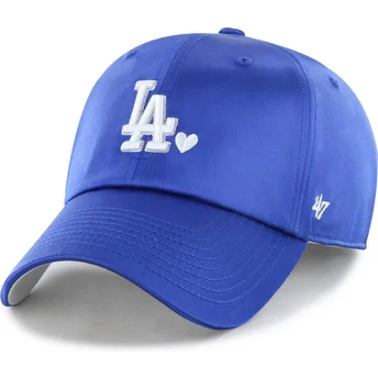 Blå justerbar buet kasket Clean Up With Love fra Los Angeles Dodgers MLB fra 47 Brand