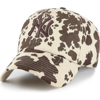 Brun justerbar buet kasket med brunt logo Clean Up Bessie fra New York Yankees MLB fra 47 Brand