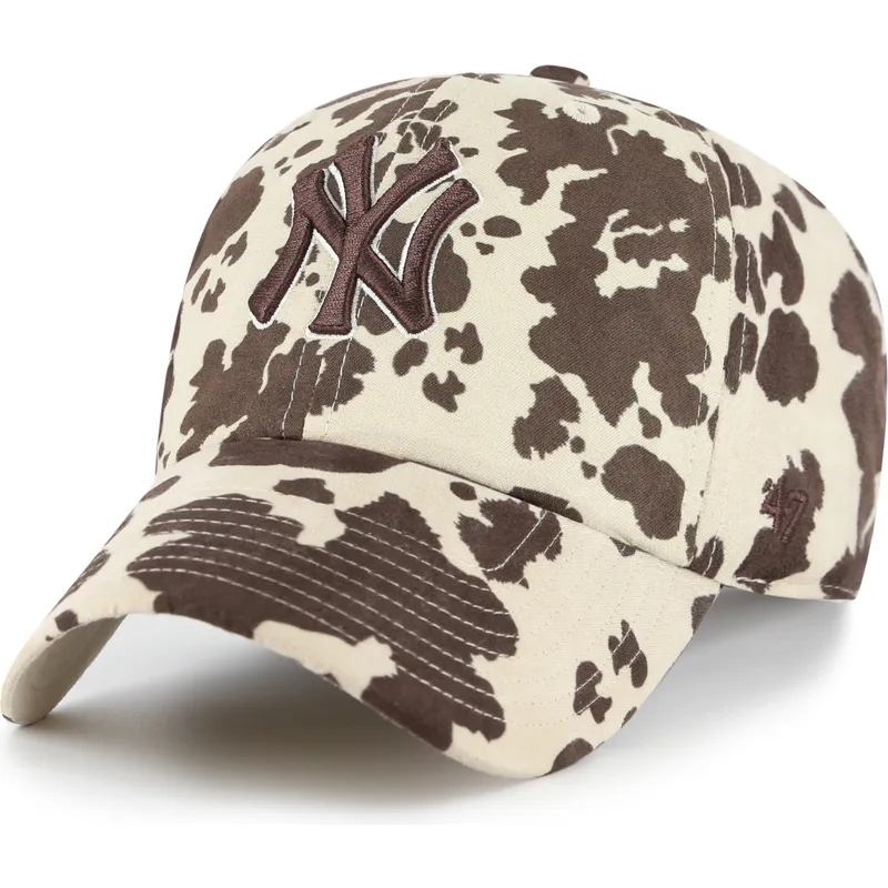 brun-justerbar-buet-kasket-med-brunt-logo-clean-up-bessie-fra-new-york-yankees-mlb-fra-47-brand