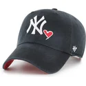 sort-justerbar-curved-kasket-clean-up-heart-icon-fra-new-york-yankees-mlb-af-47-brand