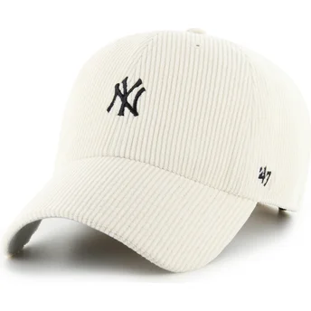 Шапка извита бежов регулируема Clean Up Cord Base Runner на New York Yankees MLB от 47 Brand