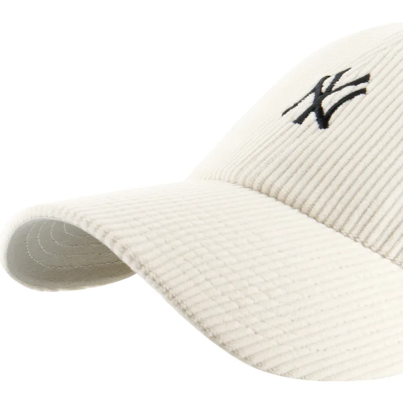 47-brand-curved-brim-clean-up-cord-base-runner-new-york-yankees-mlb-beige-adjustable-cap