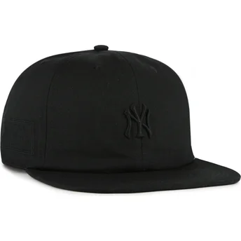 Schwarze flache Snapback-Kappe mit schwarzem Logo Captain RL Contemporary von New York Yankees MLB von 47 Brand