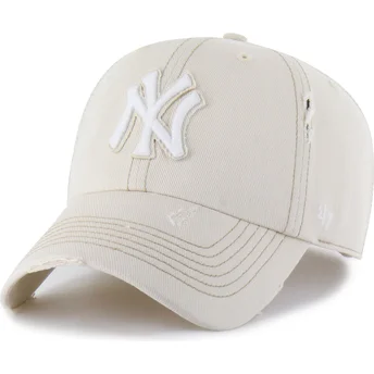 Шапка извита бежов регулируема Clean Up Weathered Mojave на New York Yankees MLB от 47 Brand