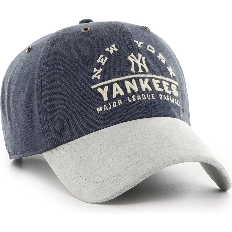 gorra-curva-azul-marino-y-gris-ajustable-clean-up-windham-suede-vintage-de-new-york-yankees-mlb-de-47-brand