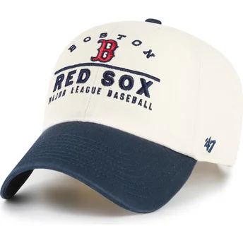 47 Brand Curved Brim Clean Up Windham Boston Red Sox MLB Бежова и Тъмносиня Регулируема Шапка