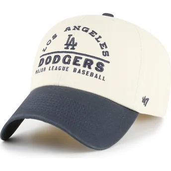 47 Brand Curved Brim Clean Up Windham Los Angeles Dodgers MLB Бежова и Тъмносиня Регулируема Шапка