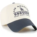 beige-und-marineblaue-gebogene-verstellbare-clean-up-windham-kappe-der-los-angeles-dodgers-mlb-von-47-brand