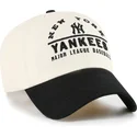 buet-beige-og-sort-justerbar-kasket-clean-up-windham-fra-new-york-yankees-mlb-fra-47-brand