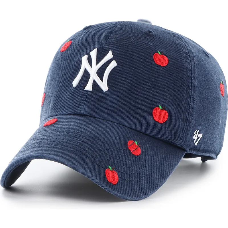 casquette-courbee-bleue-marine-ajustable-clean-up-scatter-apple-new-york-yankees-mlb-47-brand