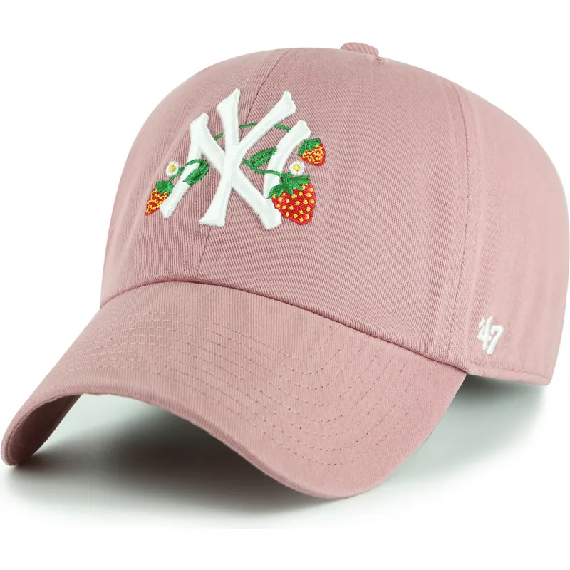 gorra-curva-rosa-ajustable-clean-up-icon-alt-strawberry-de-new-york-yankees-mlb-de-47-brand