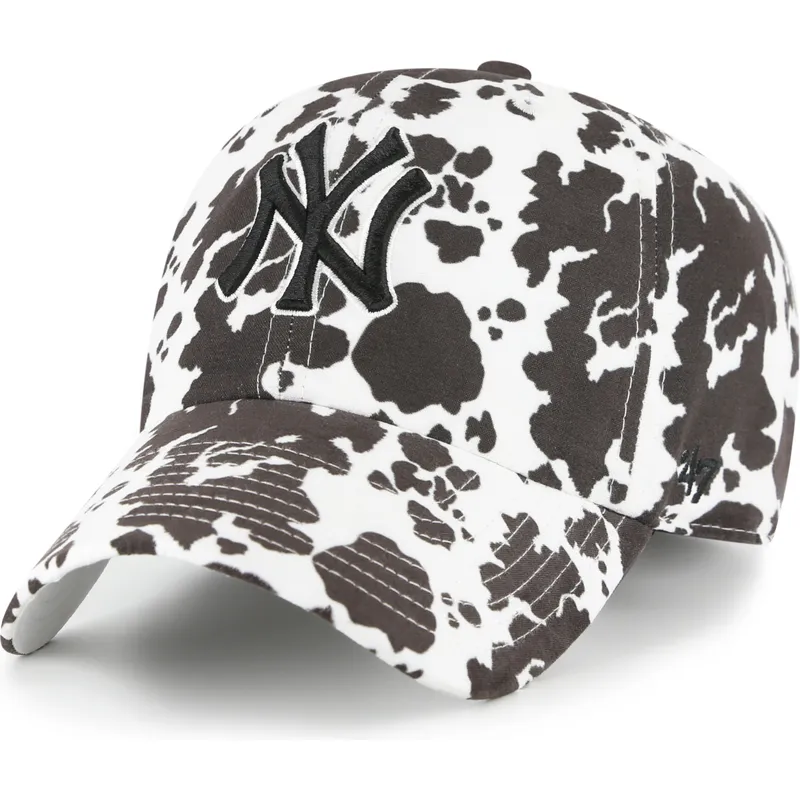 hvid-justerbar-buet-kasket-clean-up-bessie-fra-new-york-yankees-mlb-fra-47-brand