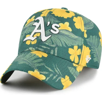 Grøn justerbar curved kasket Clean Up Beach Side fra Oakland Athletics MLB af 47 Brand