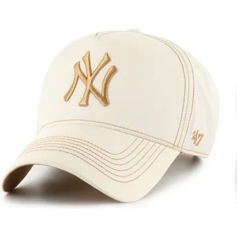 Buet beige justerbar kasket MVP DT Contrast Stitch fra New York Yankees MLB fra 47 Brand