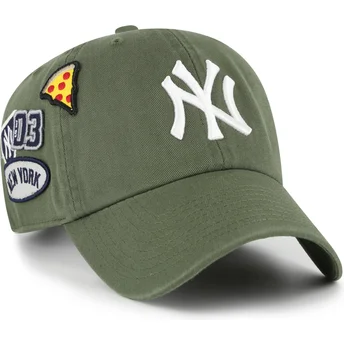 Шапка извита зелена регулируем Clean Up Badges на New York Yankees MLB от 47 Brand