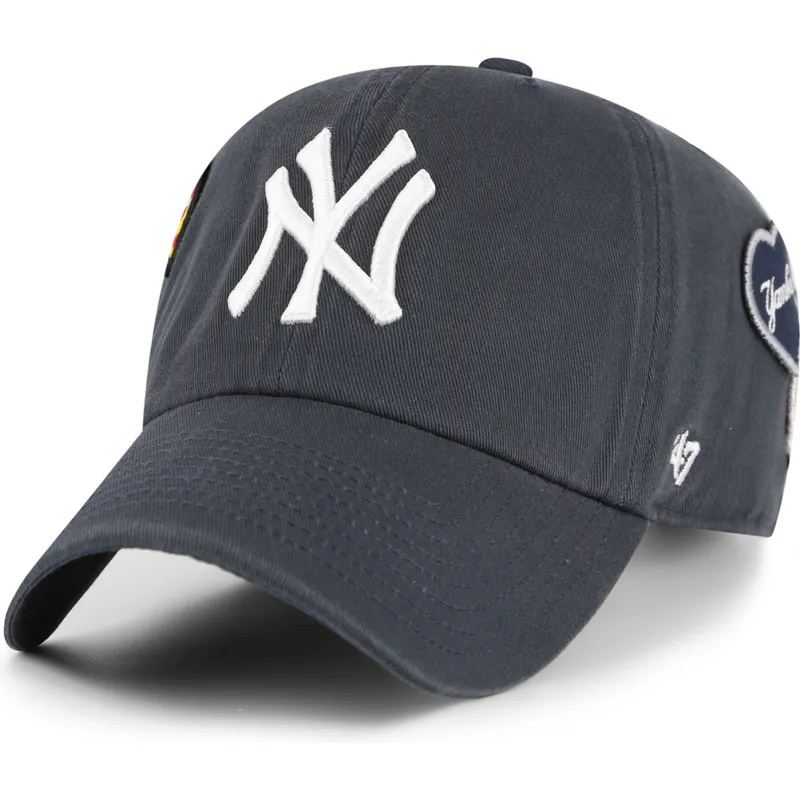 shapka-izvita-tmnosin-reguliruem-clean-up-badges-vintage-na-new-york-yankees-mlb-ot-47-brand