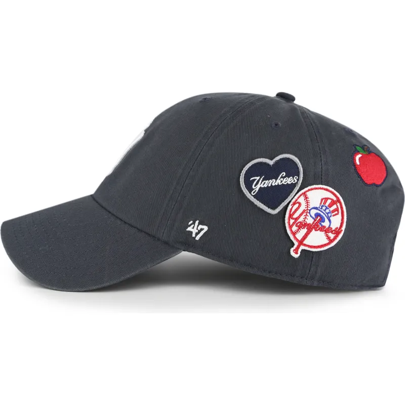 shapka-izvita-tmnosin-reguliruem-clean-up-badges-vintage-na-new-york-yankees-mlb-ot-47-brand