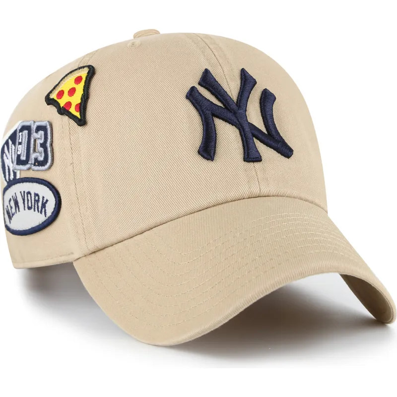 shapka-izvita-kaki-reguliruem-clean-up-badges-na-new-york-yankees-mlb-ot-47-brand