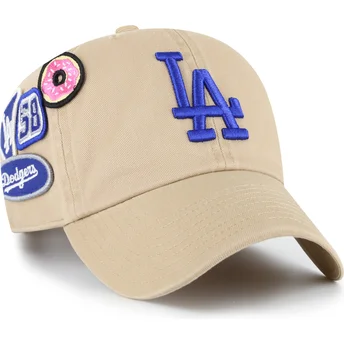 Шапка извита каки регулируема Clean Up Badges на Los Angeles Dodgers MLB от 47 Brand