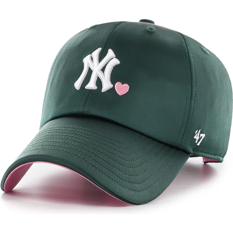 47-brand-curved-brim-clean-up-with-love-new-york-yankees-mlb-green-adjustable-cap