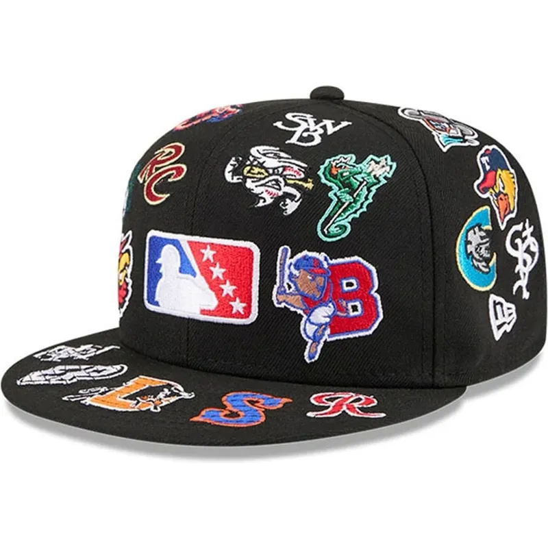 casquette-plate-noire-ajustee-59fifty-all-over-milb-new-era