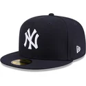 marineblaue-anliegende-59fifty-hidden-hit-flat-cap-der-new-york-yankees-mlb-von-new-era