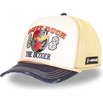 Casquette trucker beige et bleue marine Daffy Duck LOO13 PCSMCBB Looney Tunes Capslab