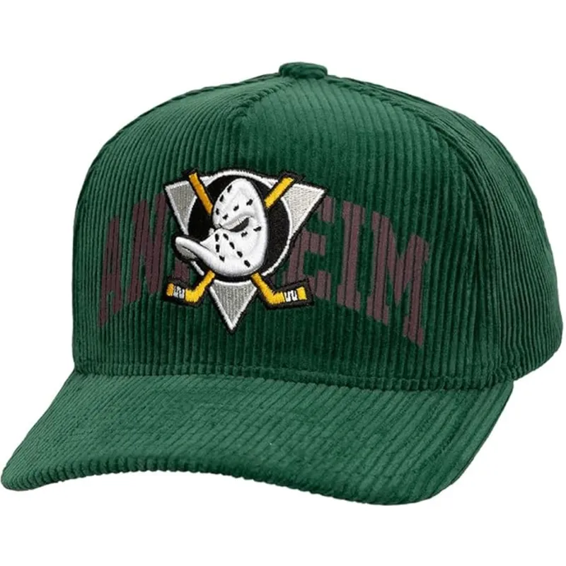 shapka-izvita-zelena-snapbek-arch-stamp-pro-na-anaheim-ducks-nhl-ot-mitchell-ness